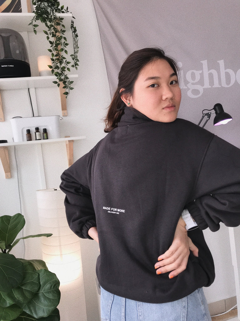 Off-Black Half-Zip Pullover - Highborn