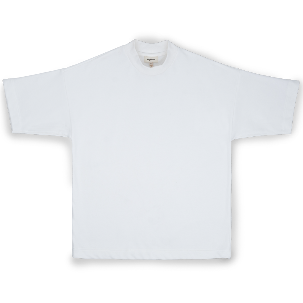 Mock Neck Oversized Tee Off White
