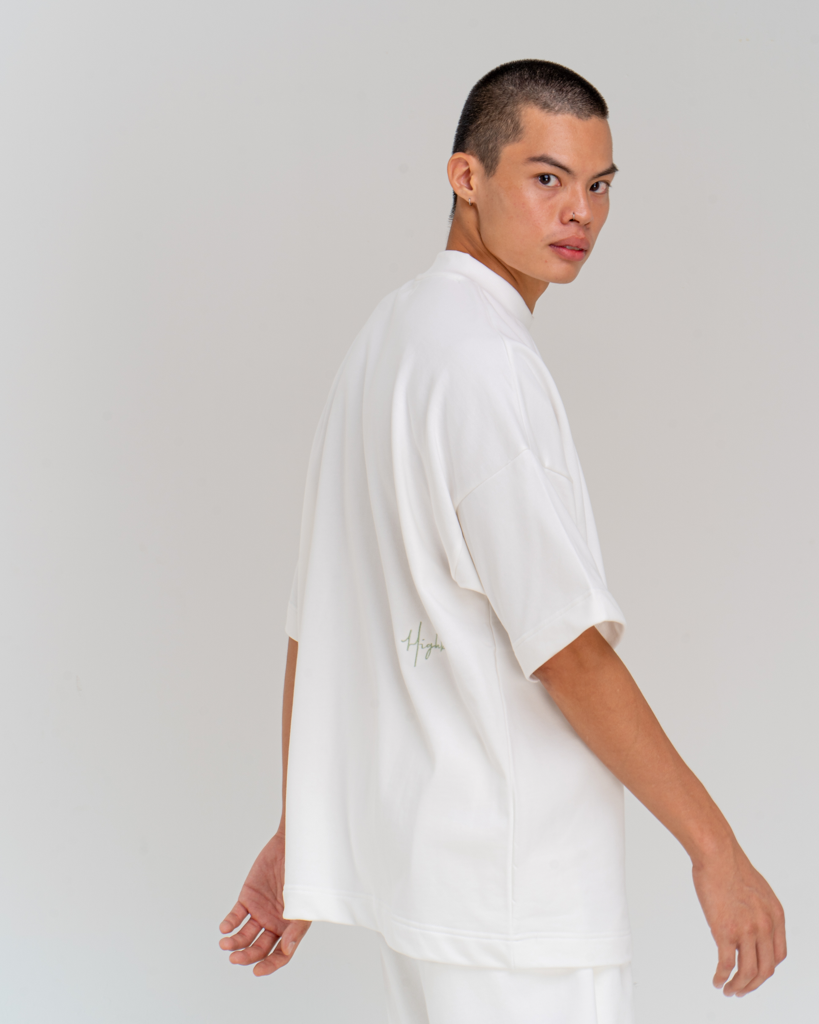 Mock Neck Oversized Tee Off White – Highborn