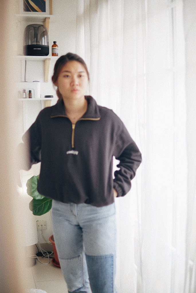 Off-Black Half-Zip Pullover - Highborn