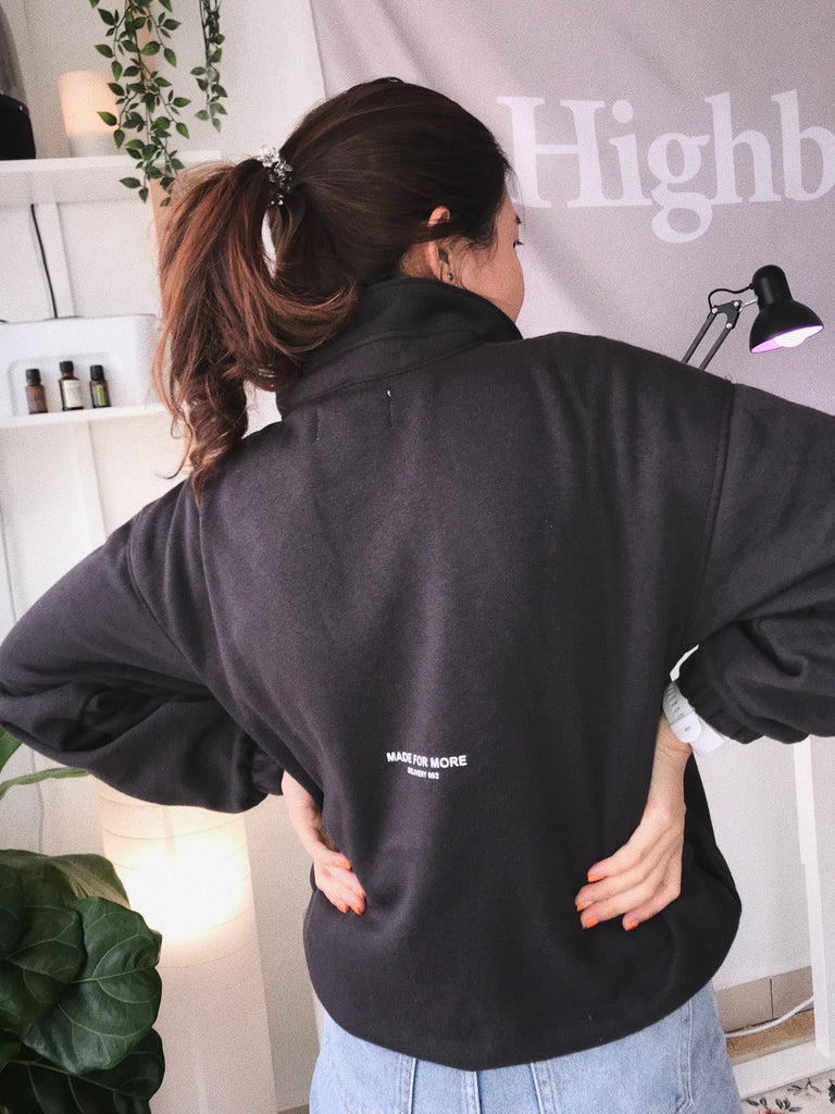 Off-Black Half-Zip Pullover - Highborn