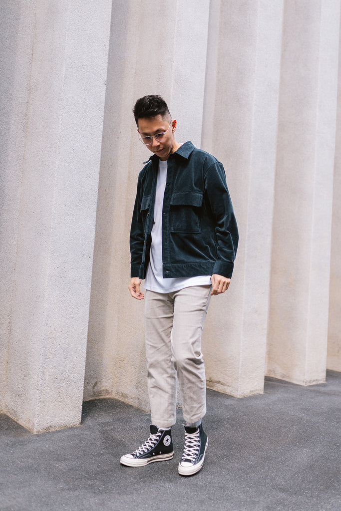 Prussian Blue Corduroy Overshirt - Highborn