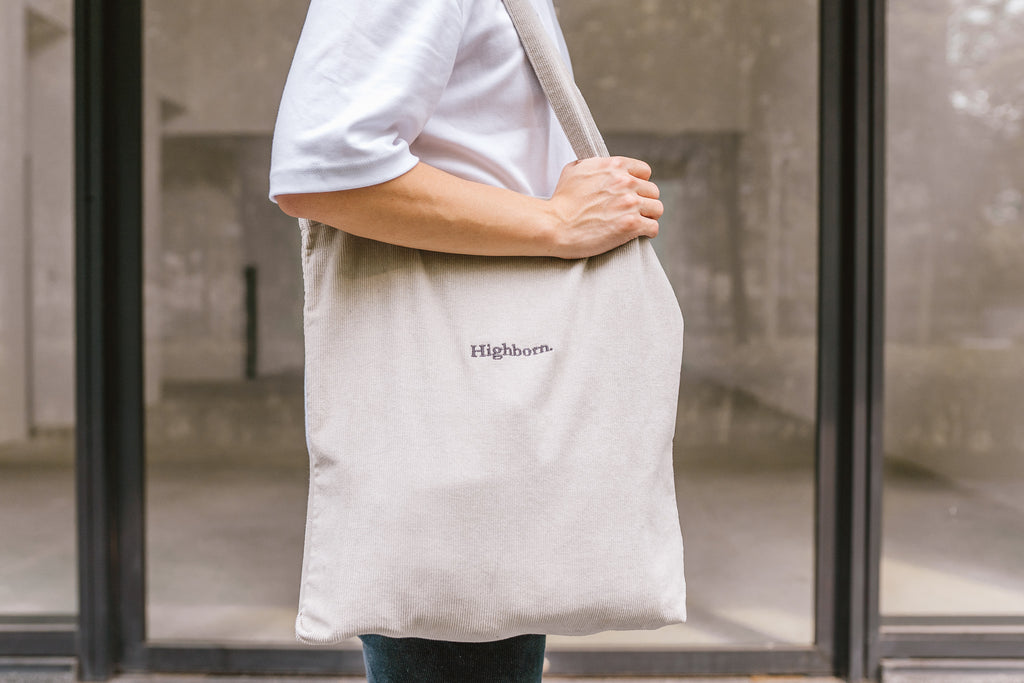 Owl Grey Corduroy Tote - Highborn