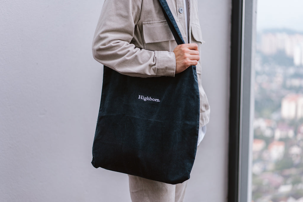 Prussian Blue Corduroy Tote - Highborn