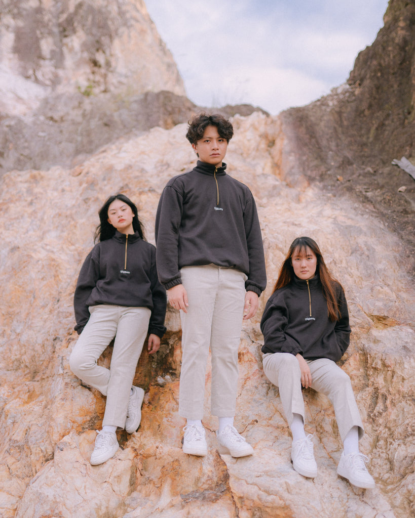 Off-Black Half-Zip Pullover - Highborn
