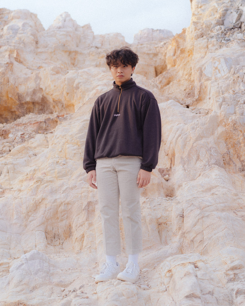 Off-Black Half-Zip Pullover - Highborn