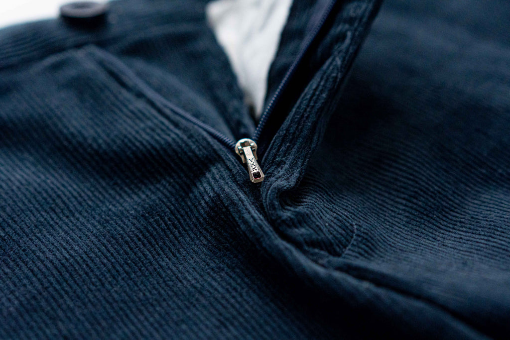 Prussian Blue Corduroy Cropped Pants - Highborn