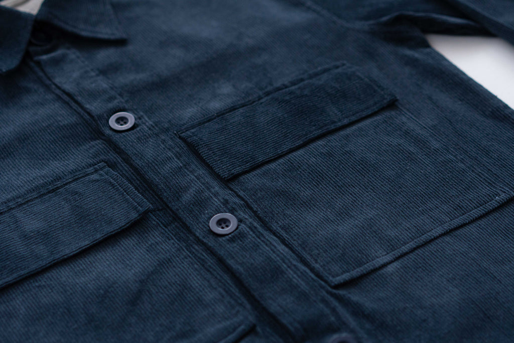 Prussian Blue Corduroy Overshirt - Highborn