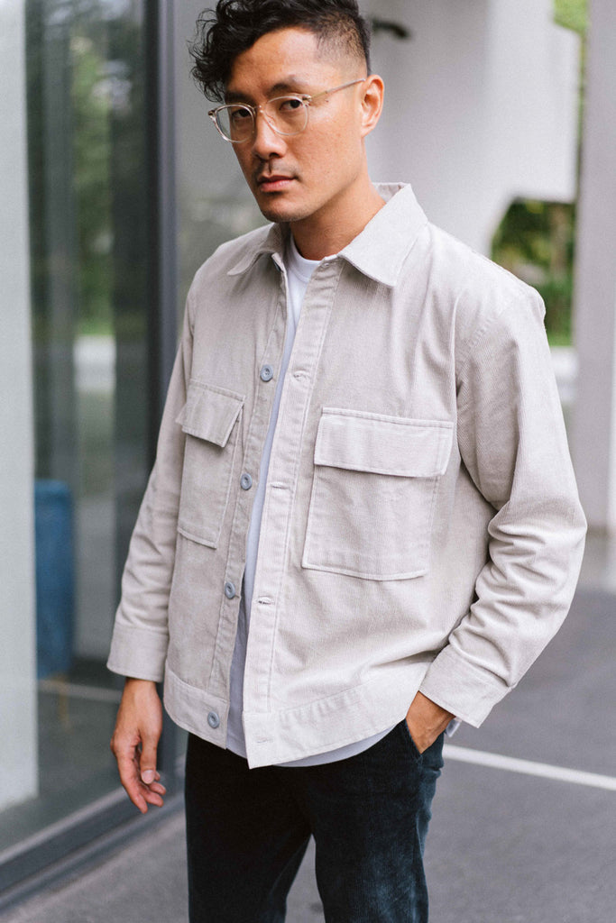 Owl Grey Corduroy Overshirt - Highborn