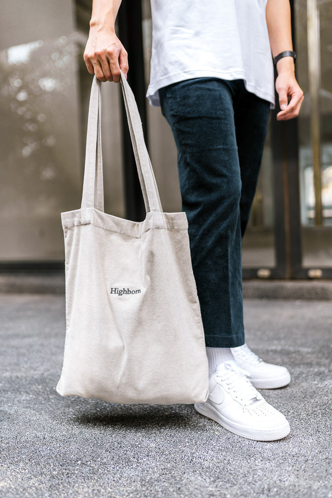 Owl Grey Corduroy Tote - Highborn