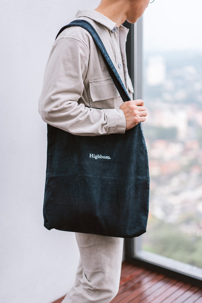 Prussian Blue Corduroy Tote - Highborn