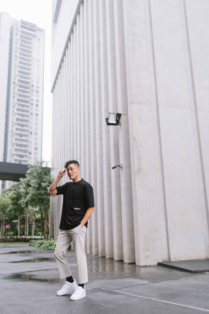 Black Oversized Pocket Tee - Highborn