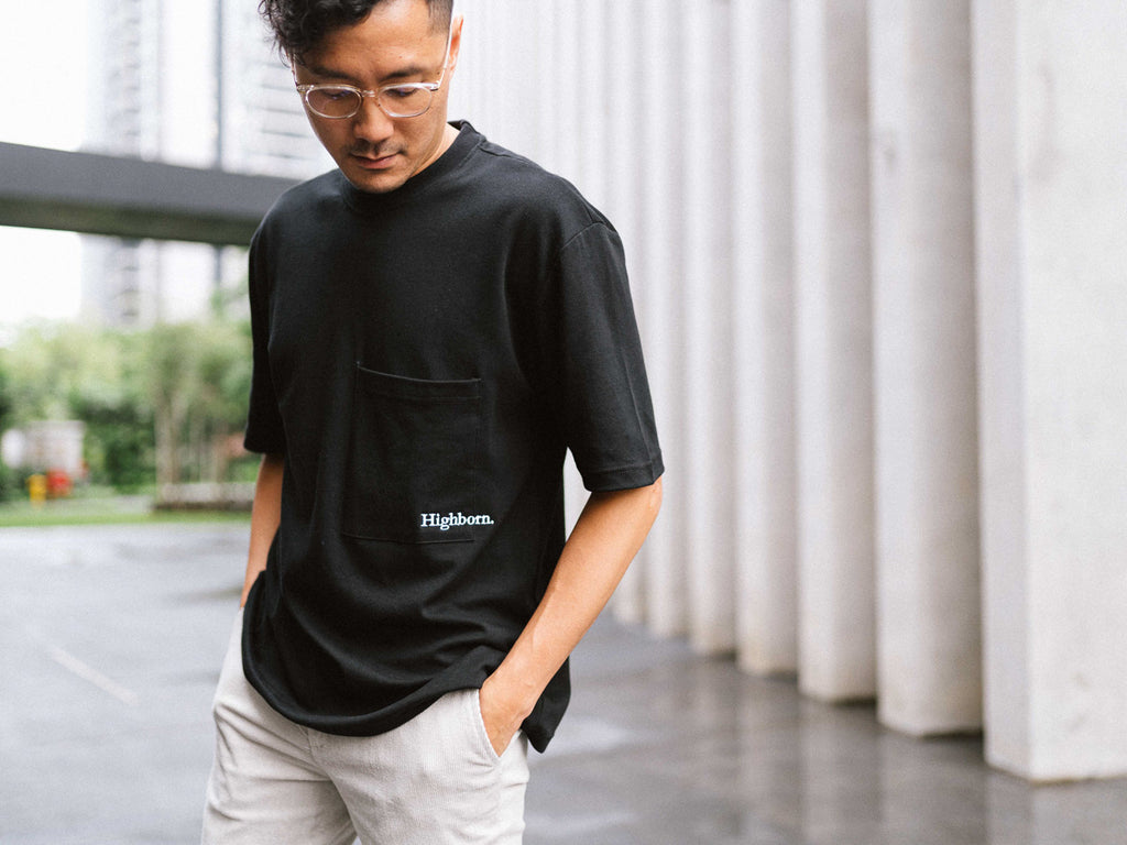 Black Oversized Pocket Tee - Highborn