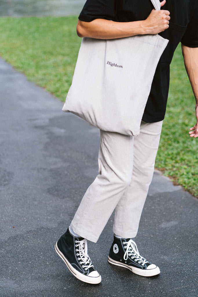 Owl Grey Corduroy Cropped Pants - Highborn