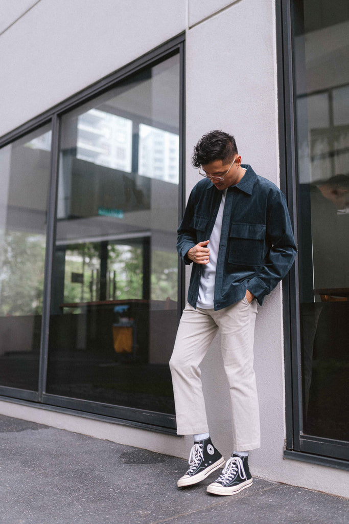 Owl Grey Corduroy Cropped Pants - Highborn