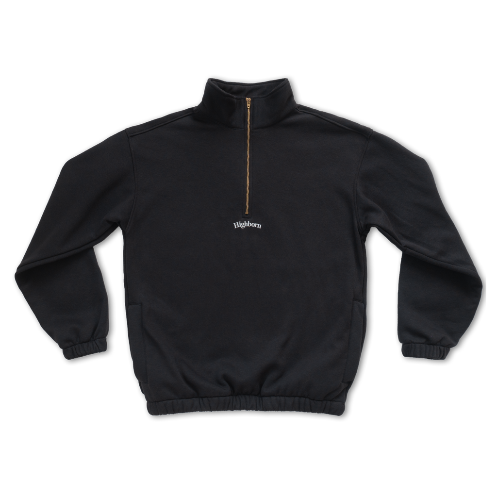 Off-Black Half-Zip Pullover - Highborn