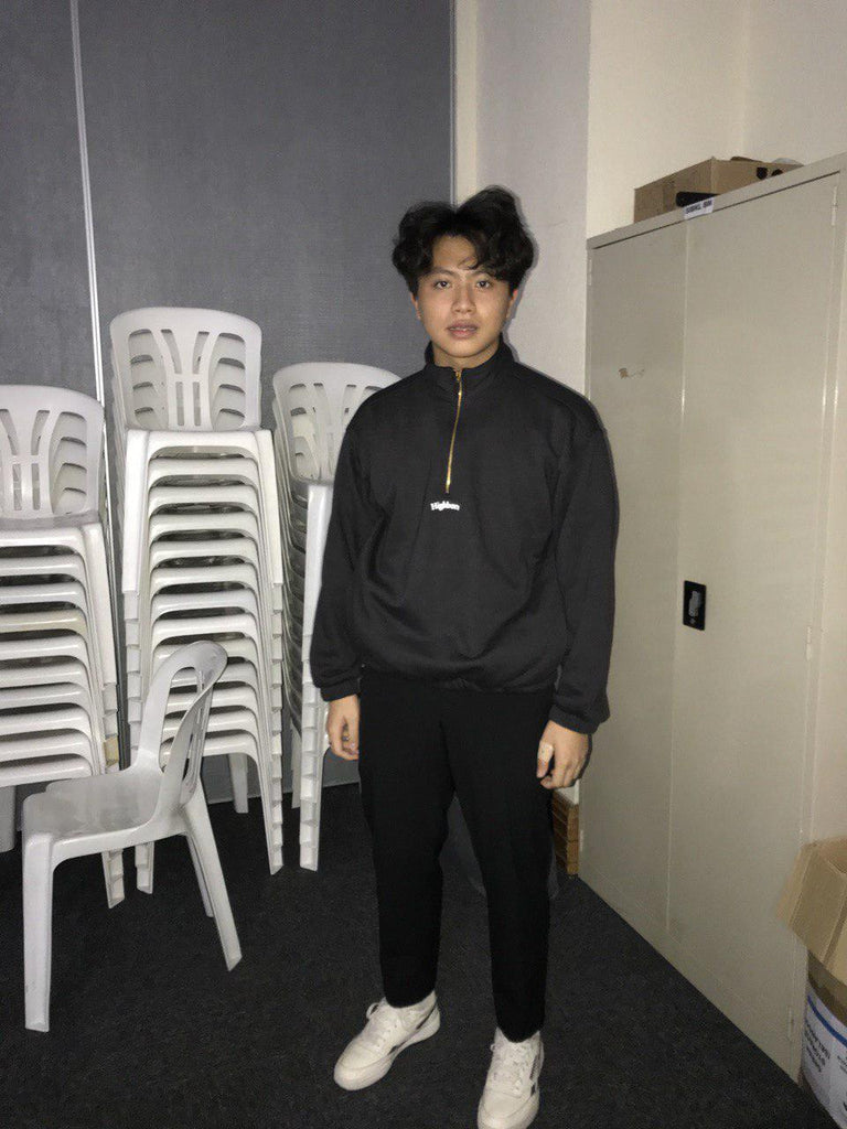 Off-Black Half-Zip Pullover - Highborn